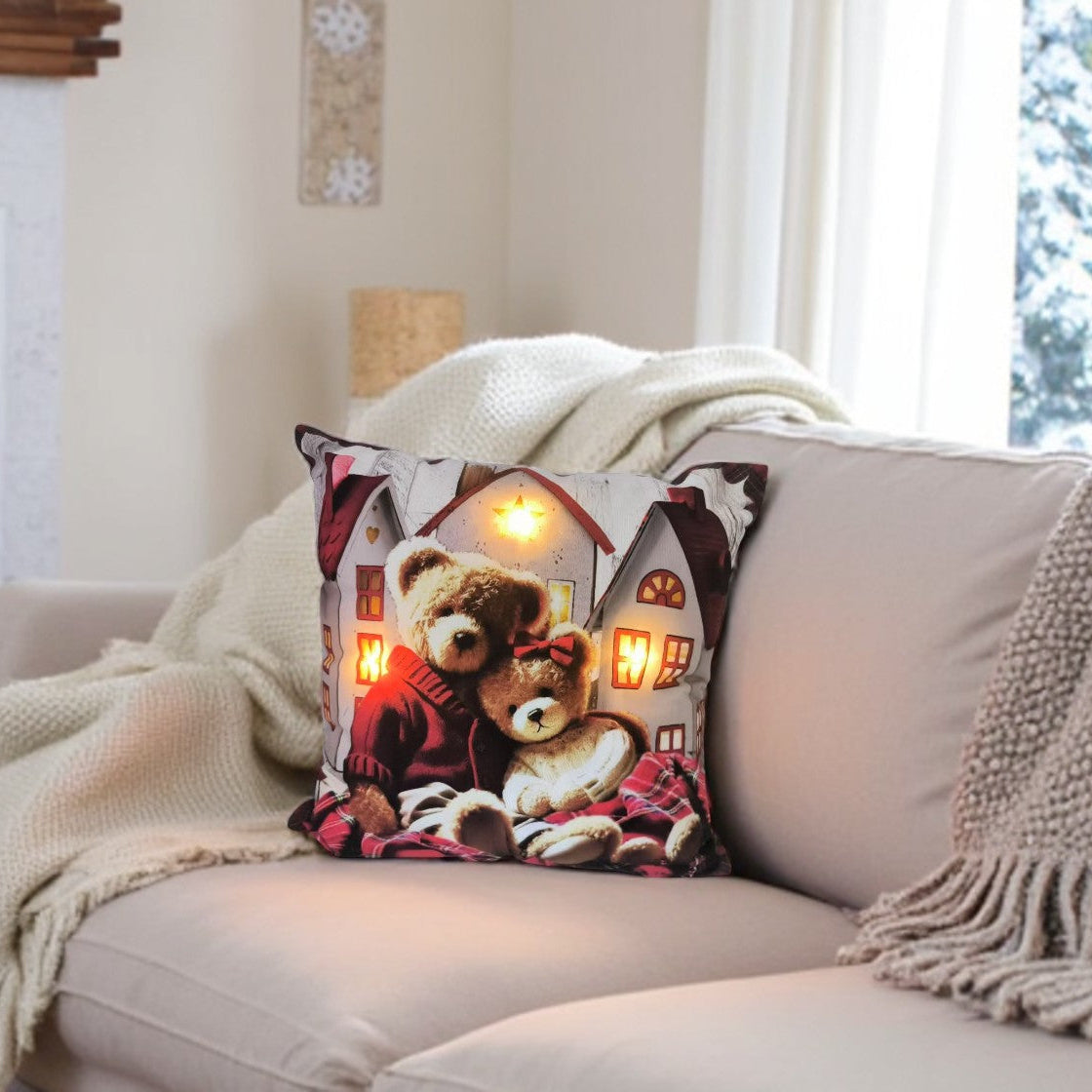 Copricuscino luminoso