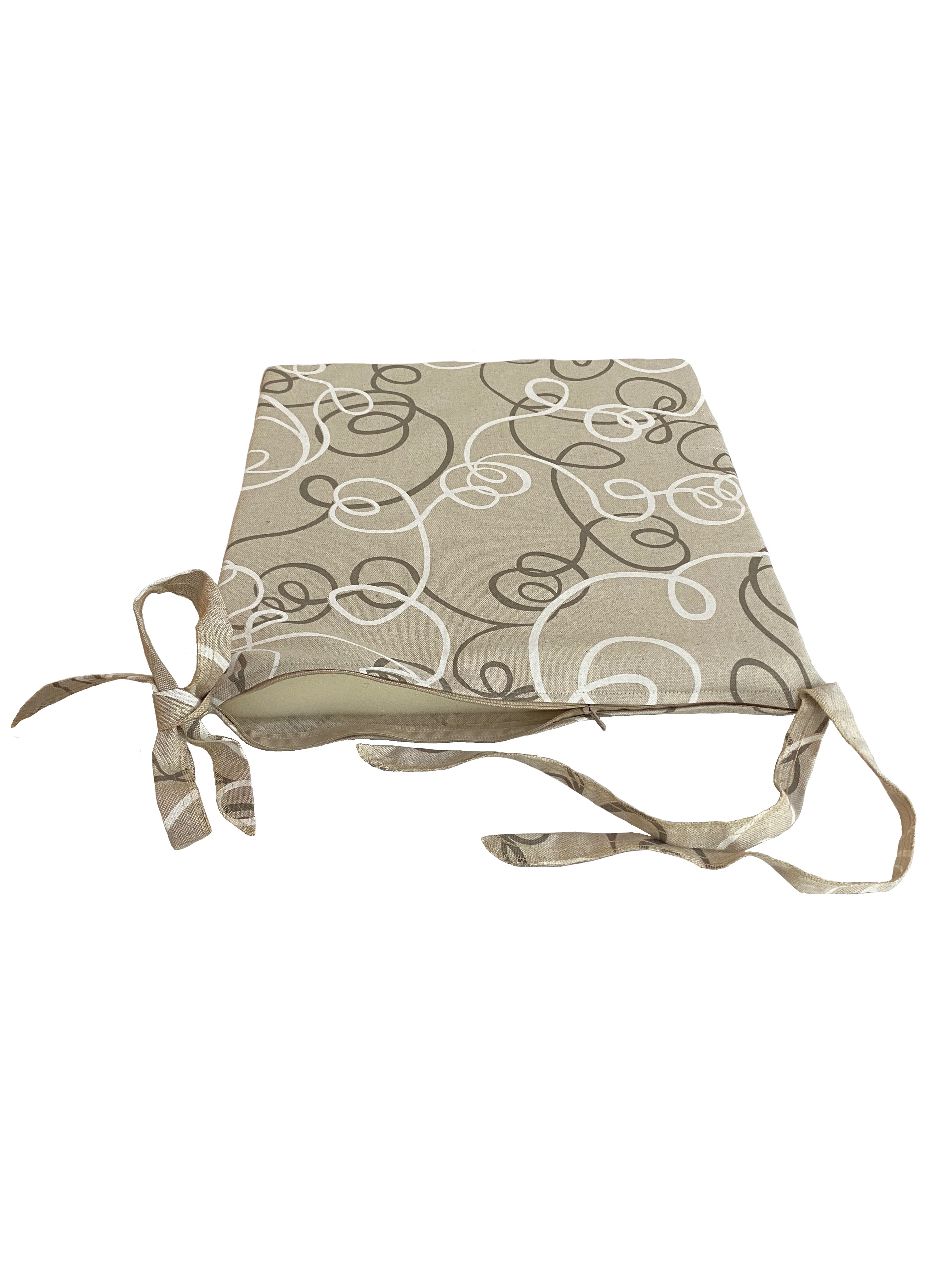 Cuscino Con Laccio Per Sedie - Tema Intrecciato Beige