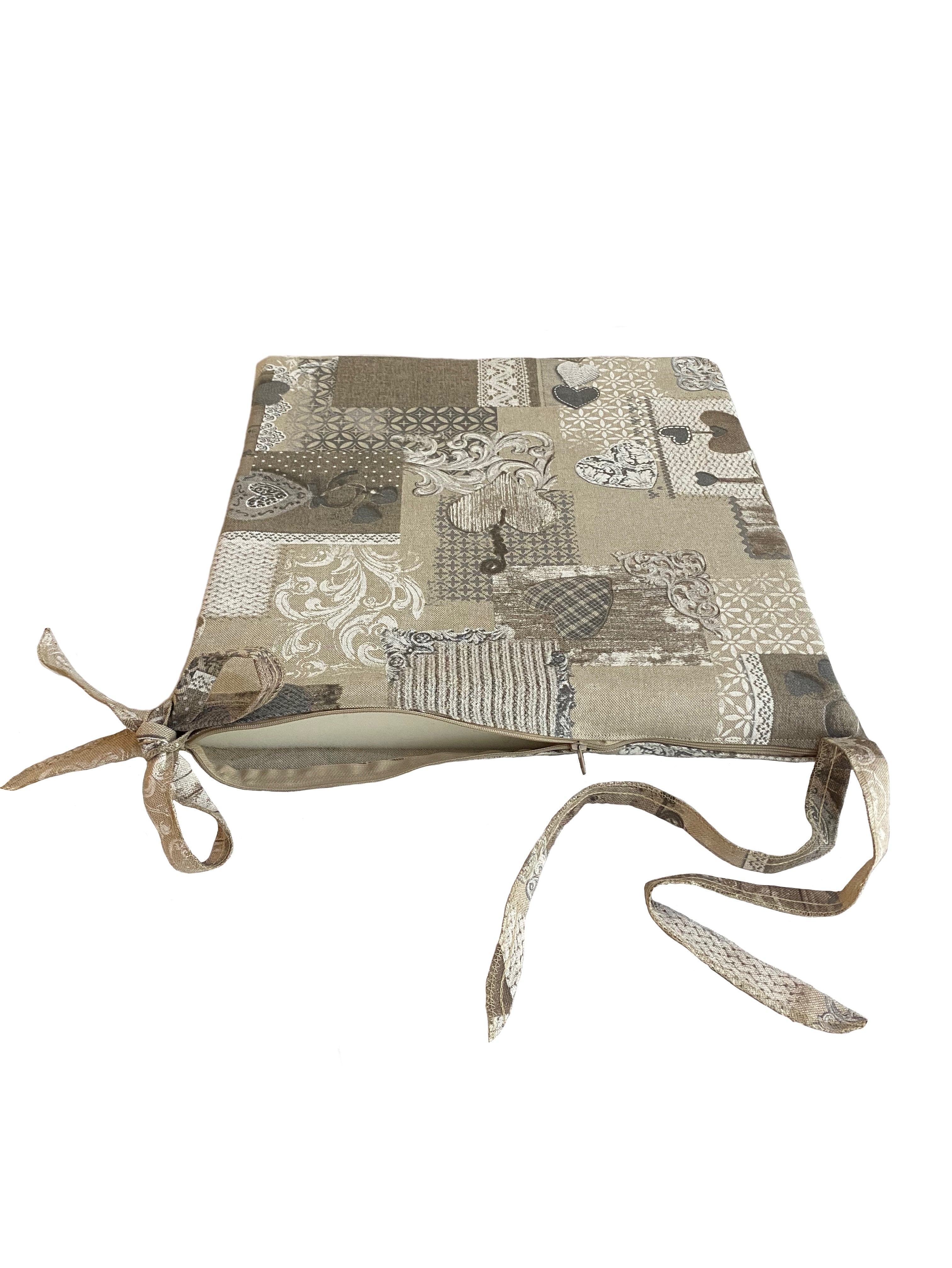 Cuscino Con Laccio Per Sedie - Tema Holly Grigio