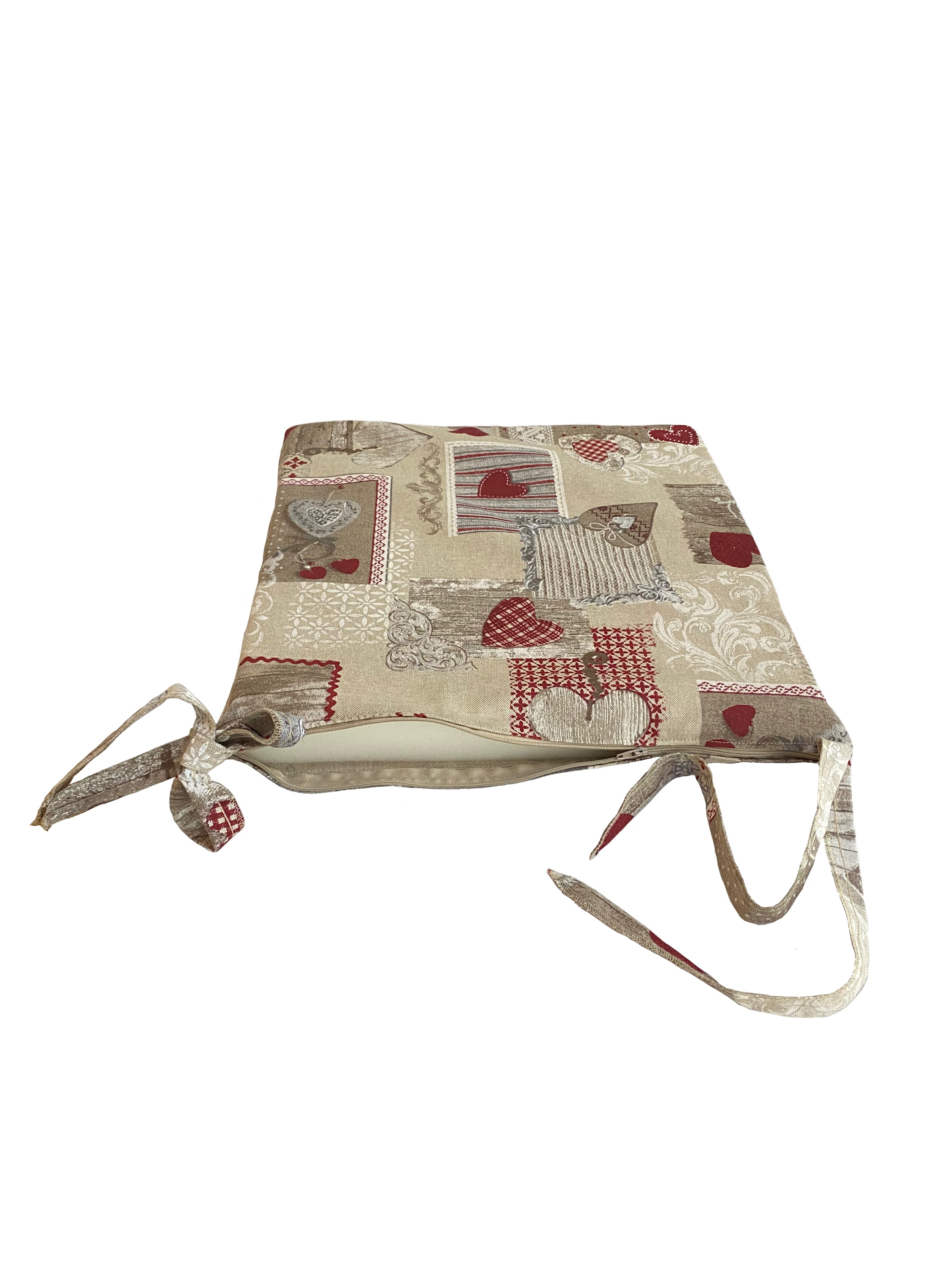 Cuscino Con Laccio Per Sedie - Tema Holly Rosso