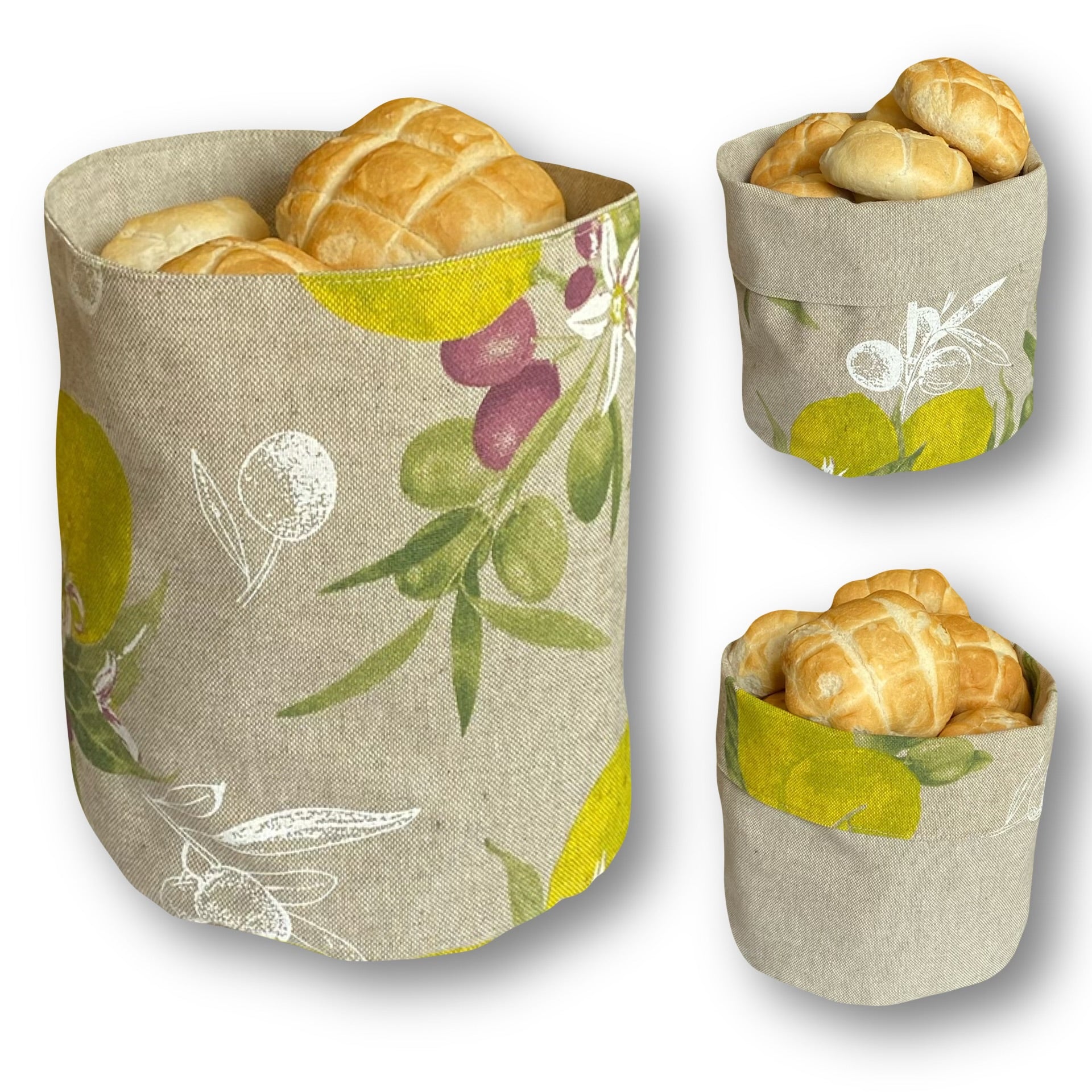 Portapane Reversibile - Fantasia Olive & Limoni