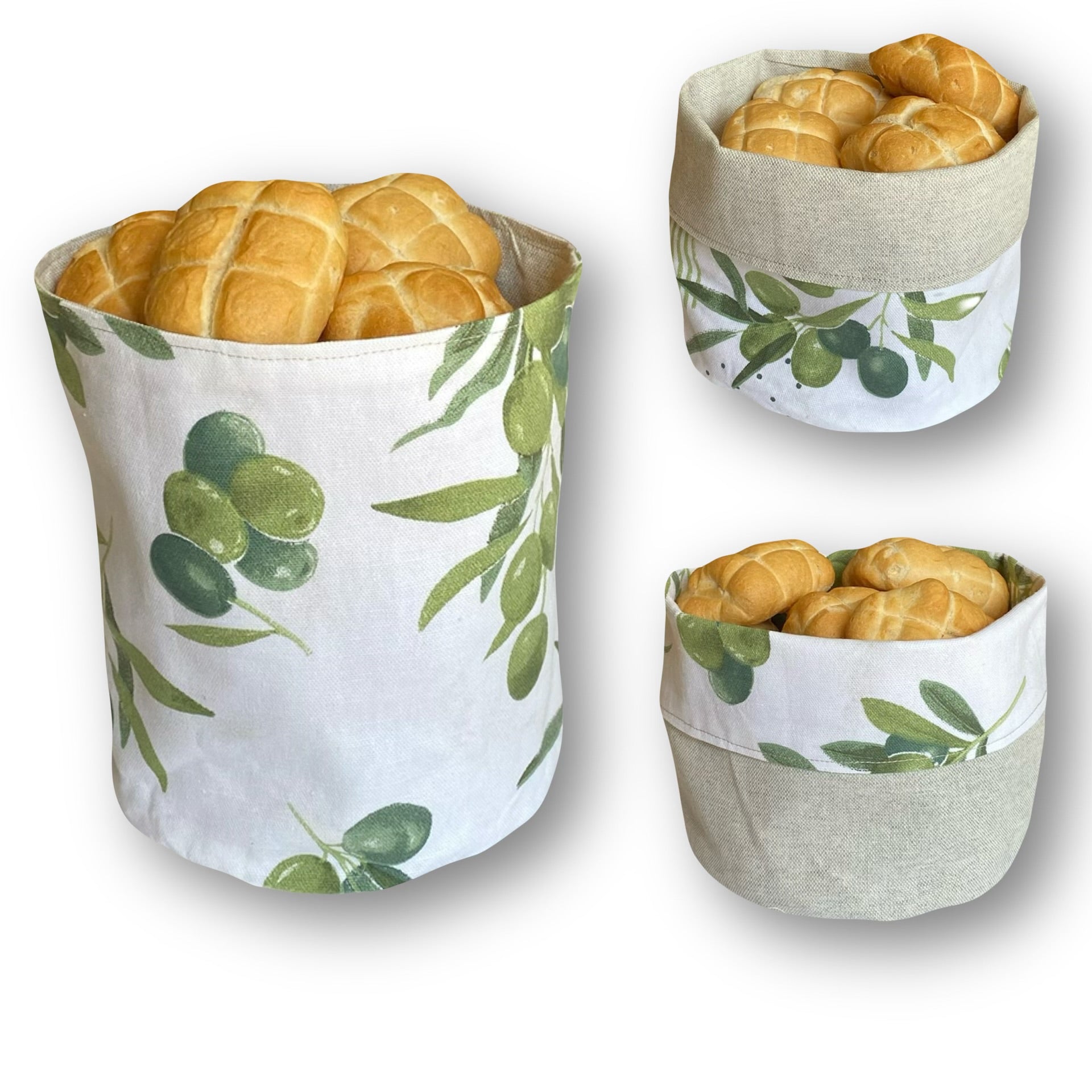 Portapane Reversibile - Fantasia Olive