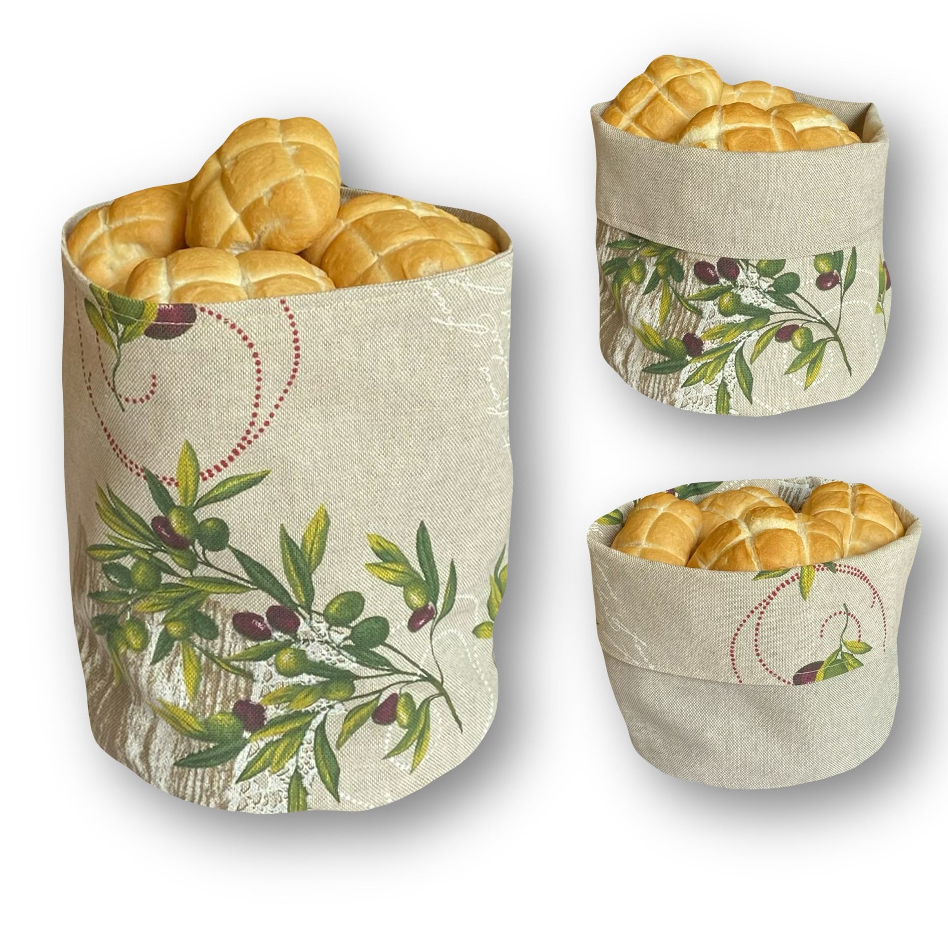 Portapane Reversibile - Fantasia Olive Beige